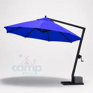 سایبان چتری ۴ متری پایه کنار برند شیراز کمپ